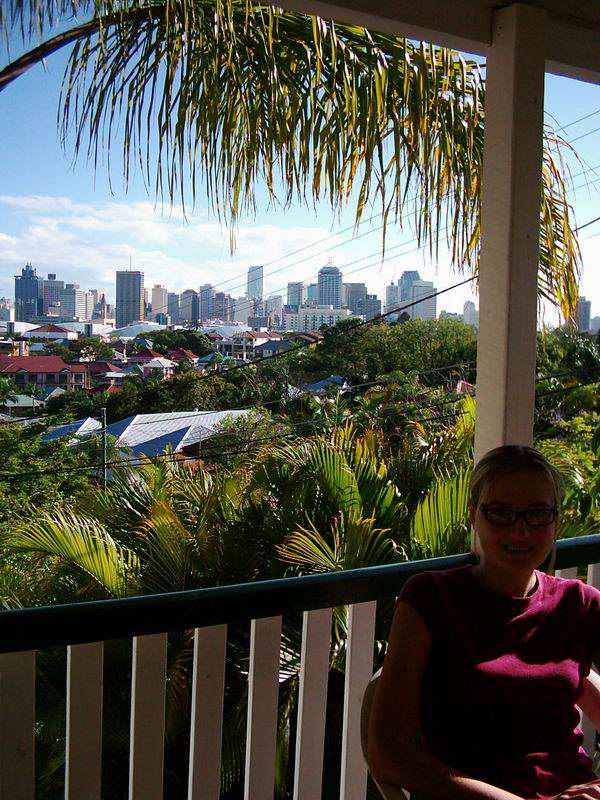 Pohled na Brisbane z hostelu