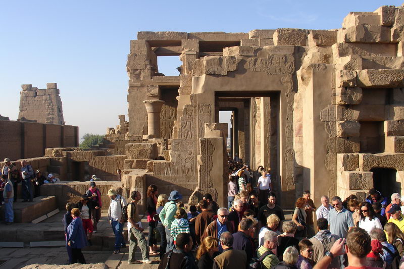 Many tourists at The Temple of Kom-Ombo