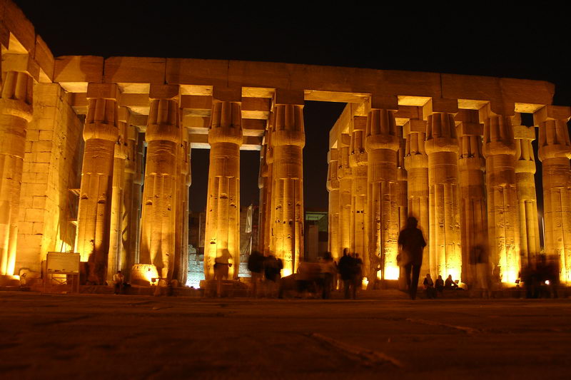 The east side of the peristyle court of Amenhotep III