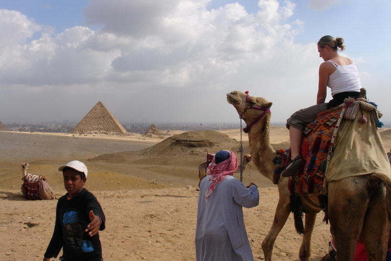 Camel ride by Giza PYRAMIDS