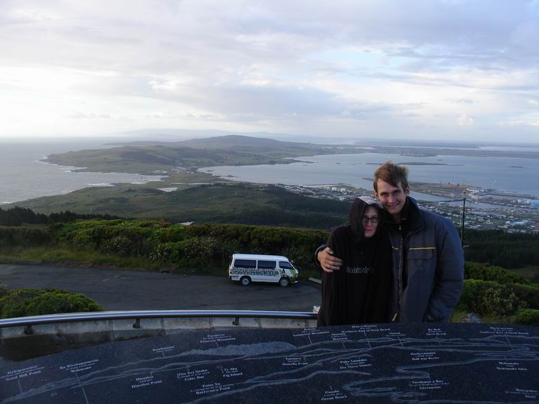 Bluff kousek u Invercargirlu. Tamhle jsme prespali, bohuzel tam jezdili vsichni z okoli a to celou noc.