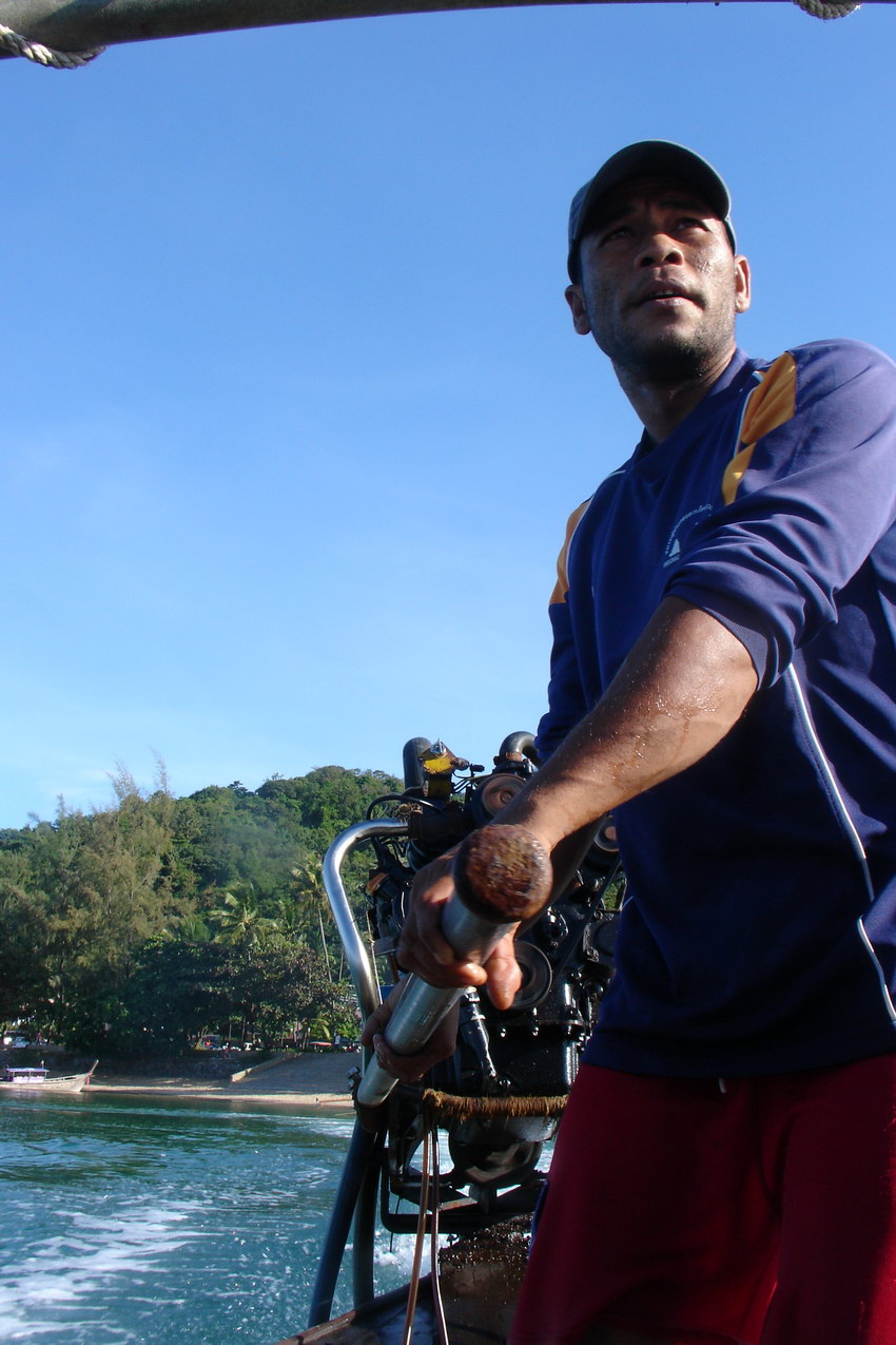 Longtail boat driver